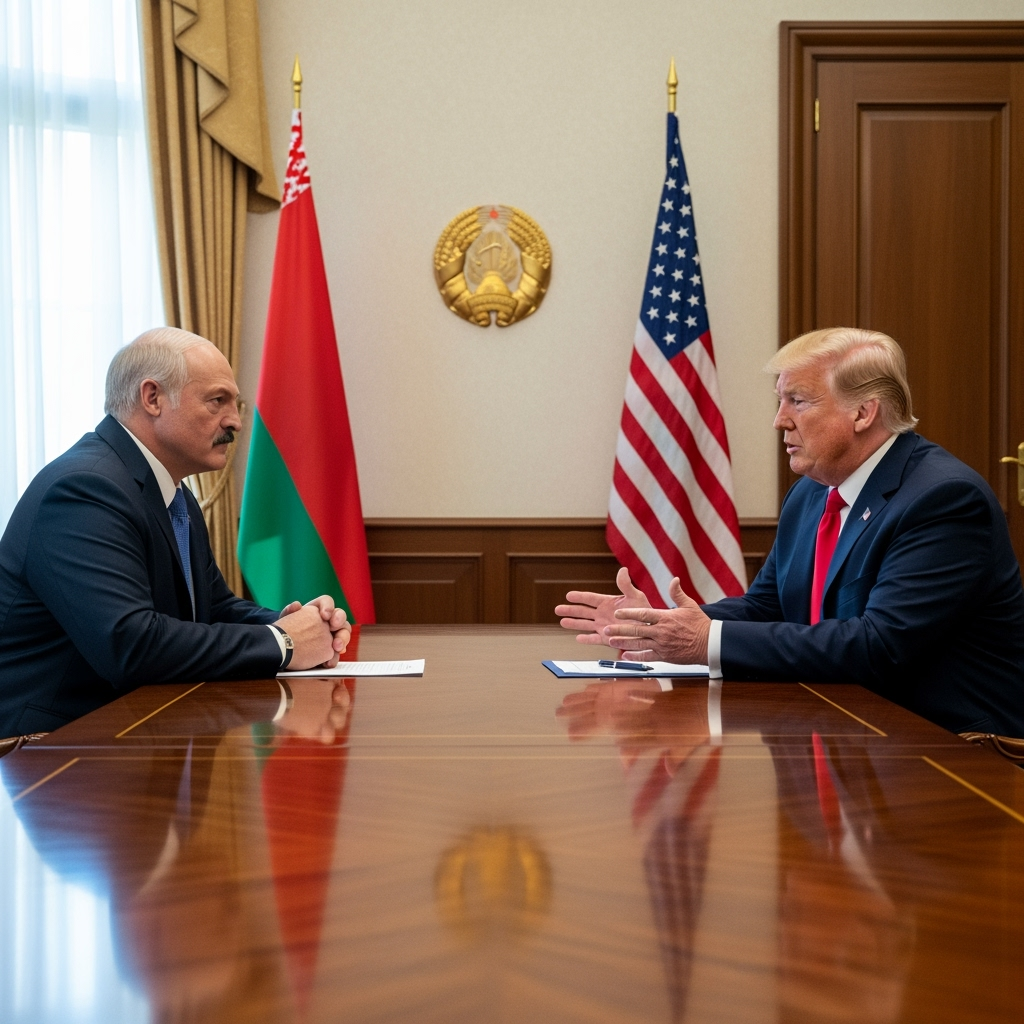 Illustration for: Lukashenko and Trump Discuss Belarus Relations