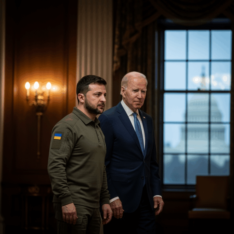 Illustration for: Zelensky Seeks Peace in Washington Talks