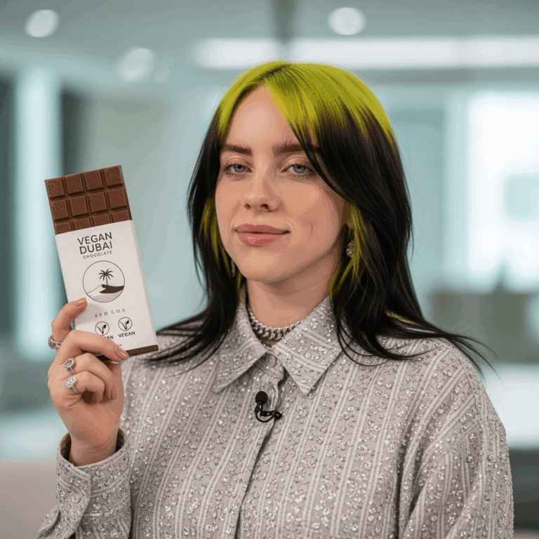 Illustration for: Billie Eilish's Vegan Dubai Chocolate Delight