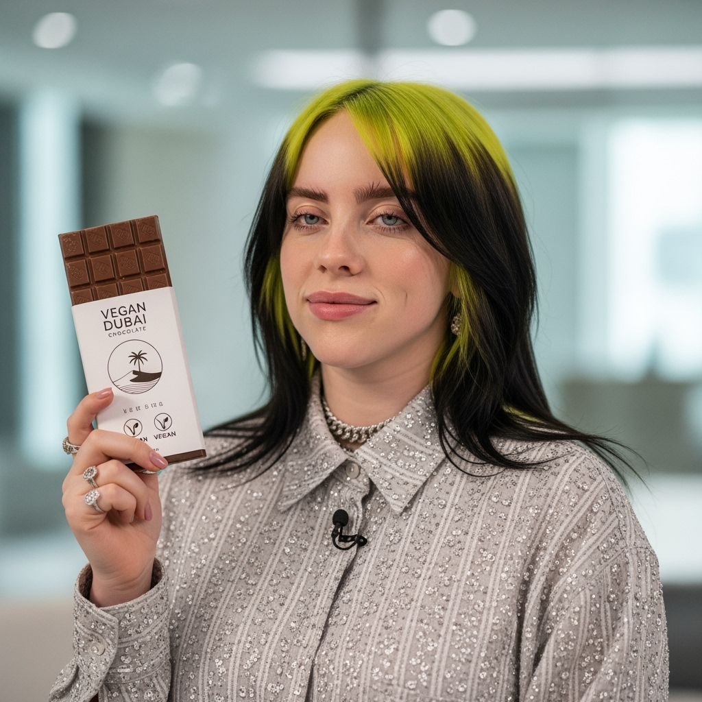 Illustration for: Billie Eilish's Vegan Dubai Chocolate Delight