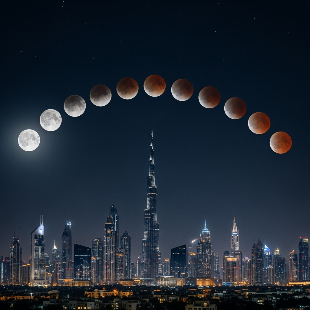 Illustration for: UAE to Witness Rare Total Lunar Eclipse
