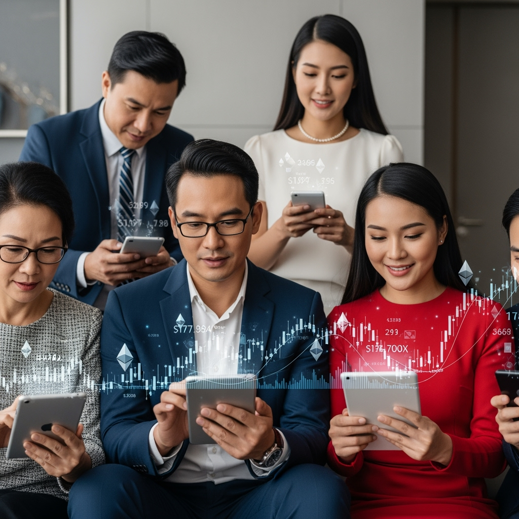Illustration for: Wealthy Asian Families Boost Crypto Investments
