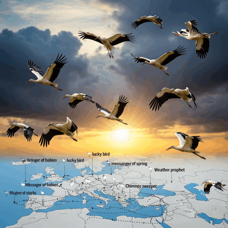 Illustration for: White Stork Migration and Nicknames