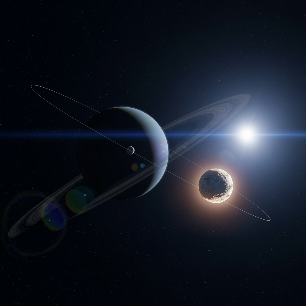 Illustration for: NASA Discovers New Moon Orbiting Uranus