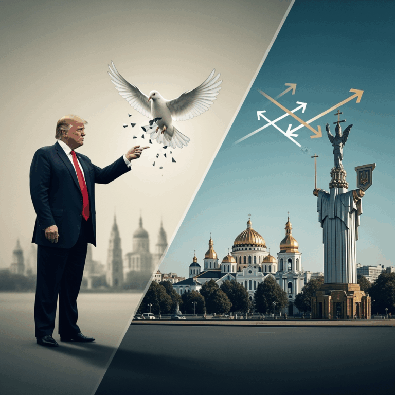 Illustration for: Trump's Peace Claims and Kyiv's Election Shift