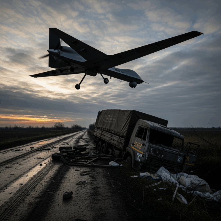 Illustration for: Russian Drones Disrupt Ukrainian Supplies