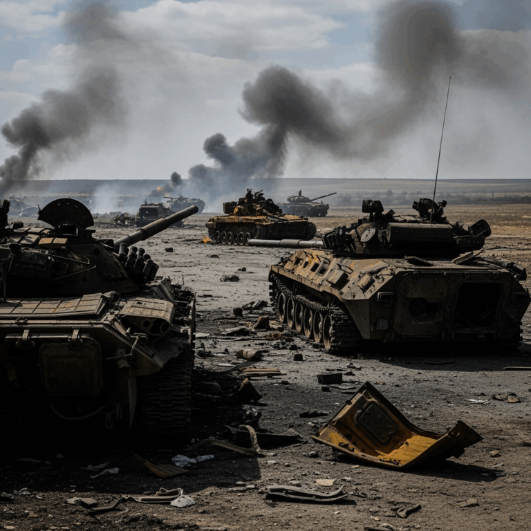 Illustration for: Russian Forces Strike and Destroy Vehicles