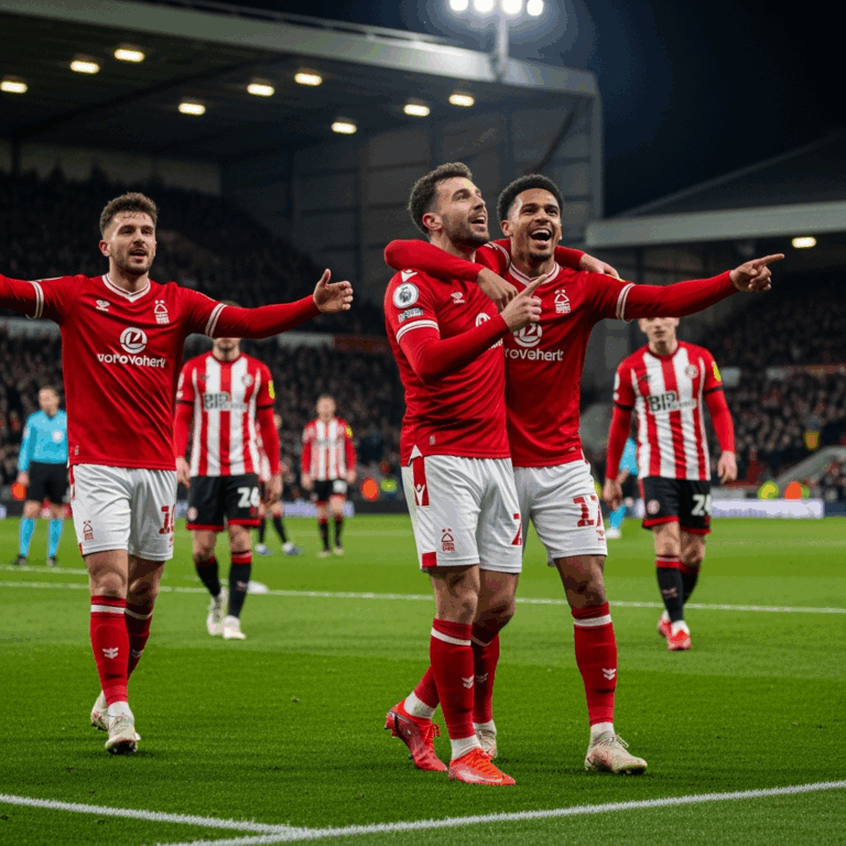 Illustration for: Nottingham Forest Triumphs Over Brentford 3-1