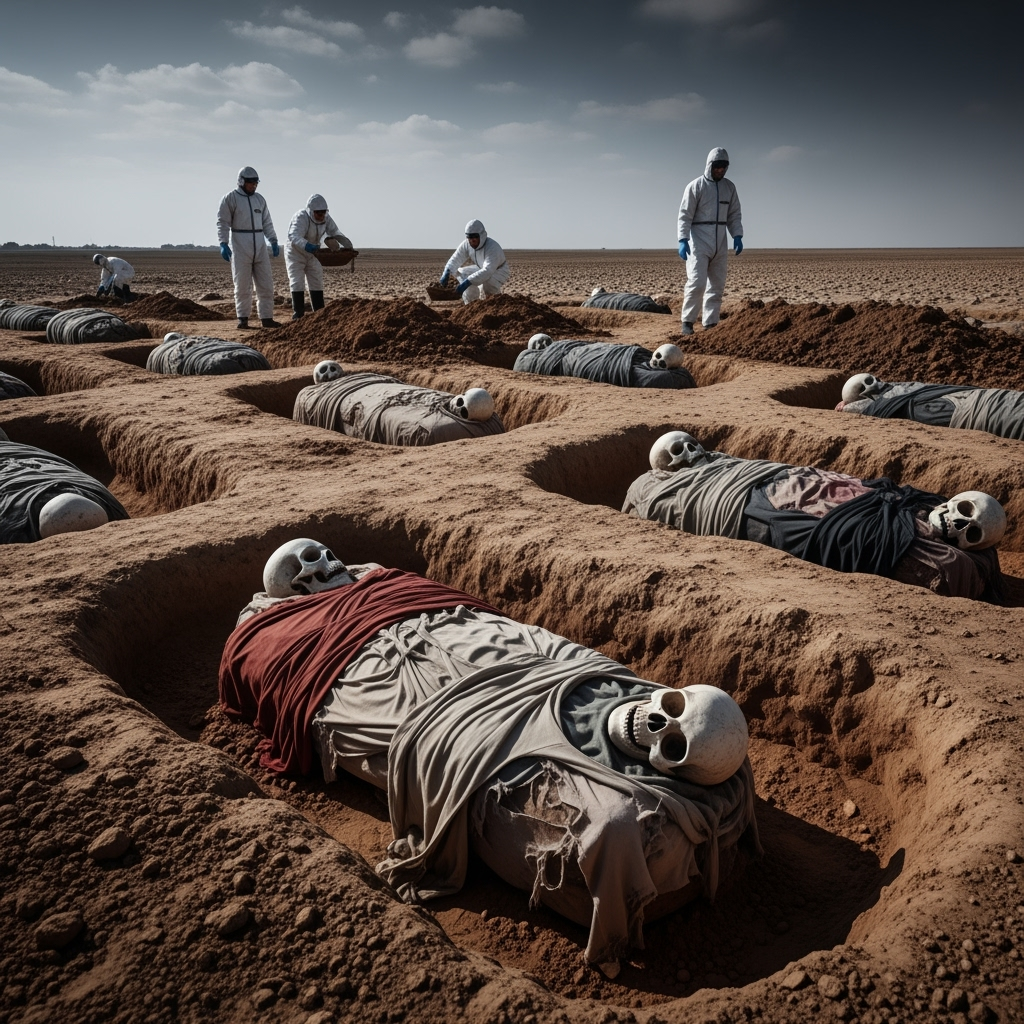 Illustration for: Mass Grave of ISIS Uncovered in Iraq