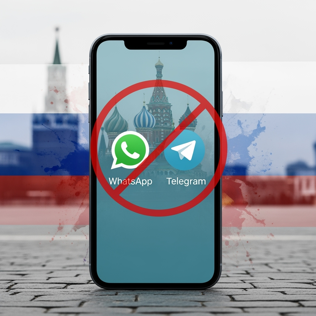 Illustration for: روسيا تفرض قيودًا على مكالمات WhatsApp وTelegram