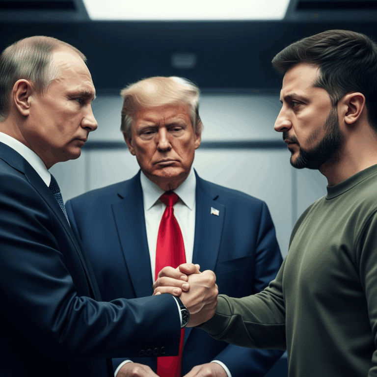 Illustration for: Trump on Potential Putin-Zelensky Meeting