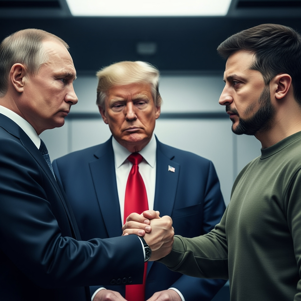 Illustration for: Trump on Potential Putin-Zelensky Meeting