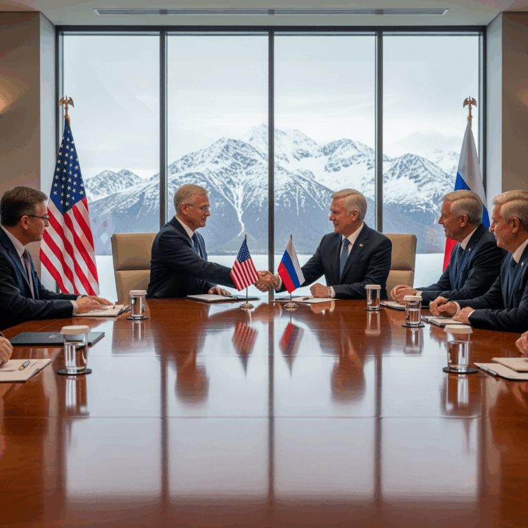 Illustration for: Alaska Summit Eases US-Russia Tensions