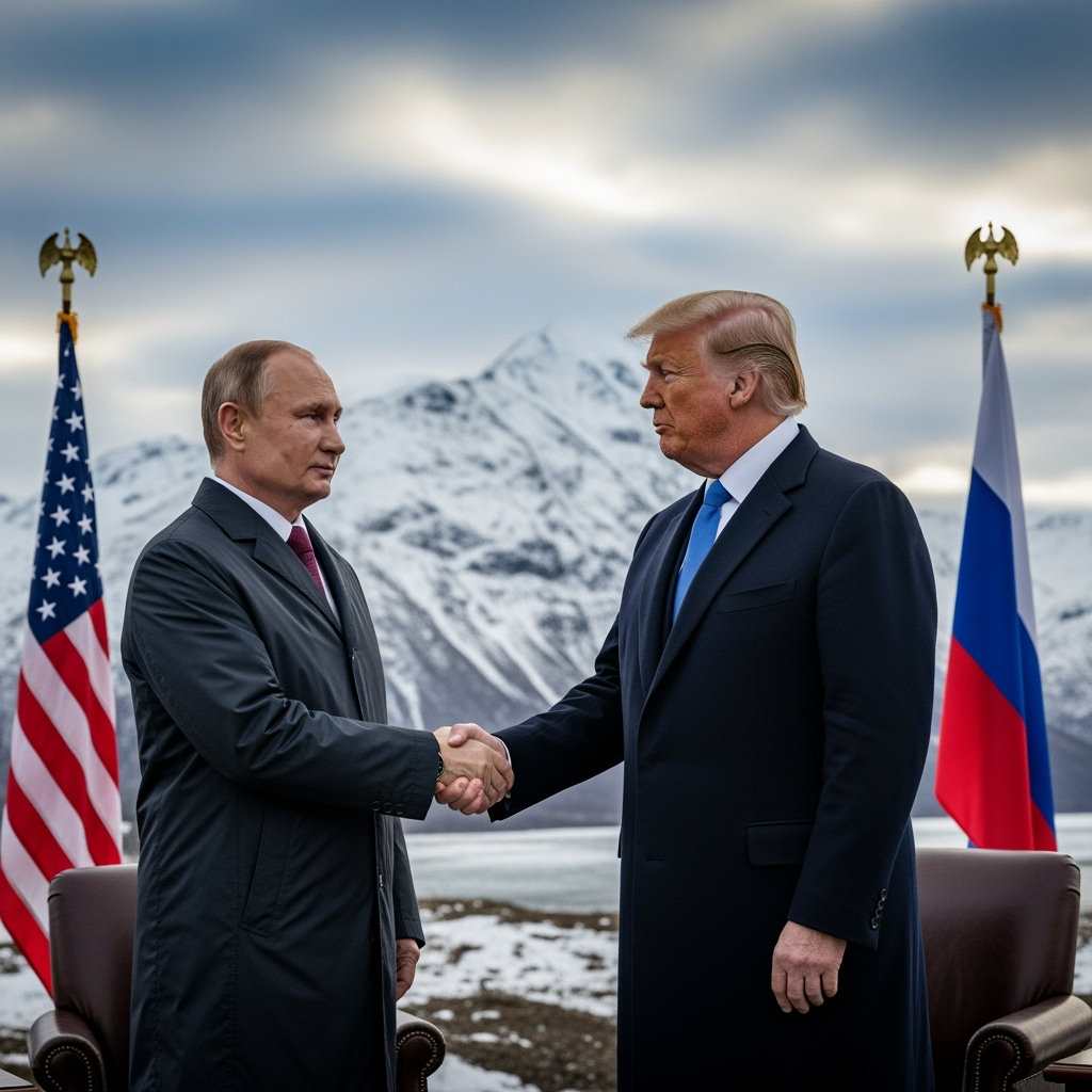 Illustration for: Putin and Trump's Alaska Meeting Overview