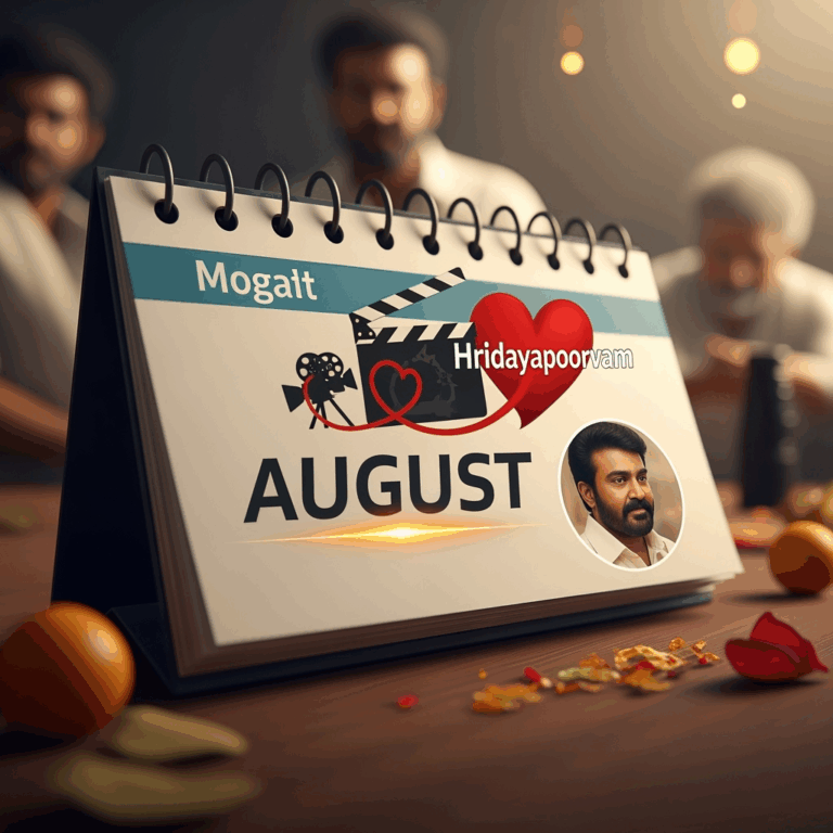 Illustration for: Mohanlal's 'Hridayapoorvam' Set for August Release