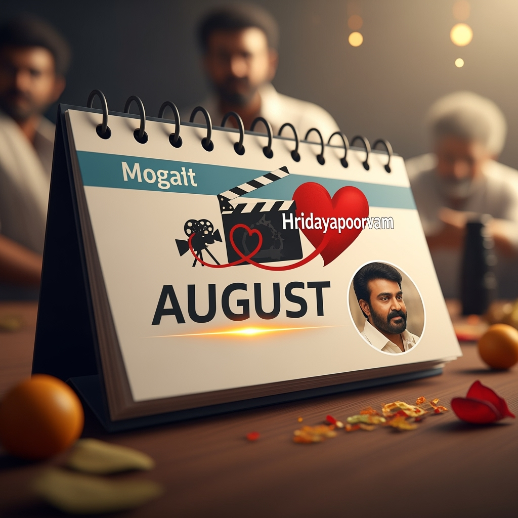 Illustration for: Mohanlal's 'Hridayapoorvam' Set for August Release