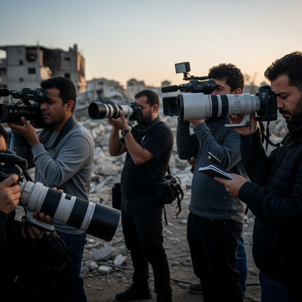 Illustration for: Gaza Conflict Intensifies: Journalists Killed