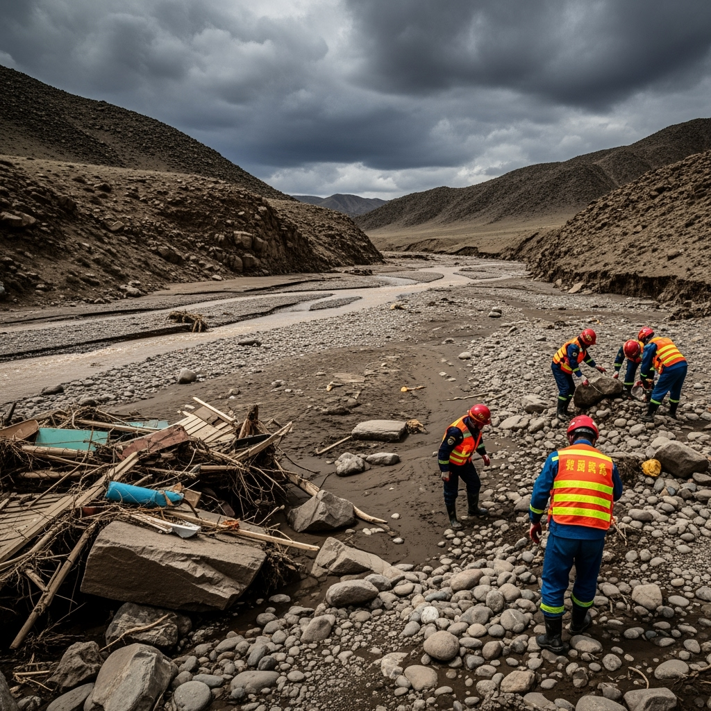 Illustration for: Inner Mongolia Flash Flood Kills Nine, Search Continues