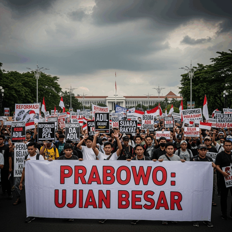 Illustration for: Protests in Indonesia: A Major Test for Prabowo