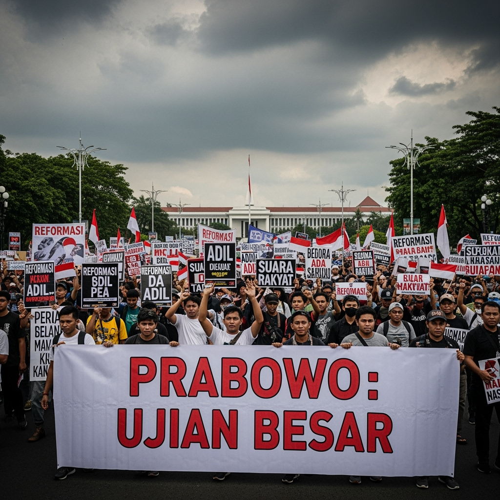 Illustration for: Protests in Indonesia: A Major Test for Prabowo