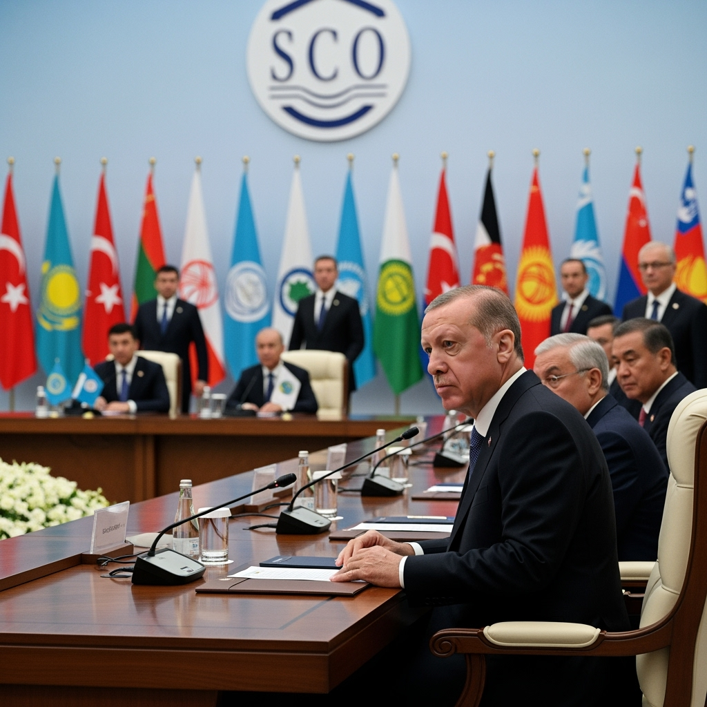Illustration for: Erdogan Attends Shanghai Cooperation Summit