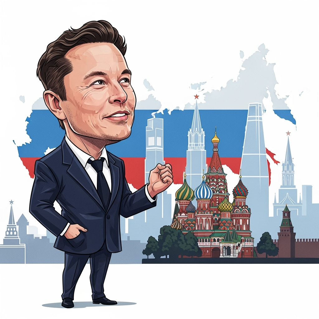 Illustration for: Errol Musk Praises Moscow and Russia
