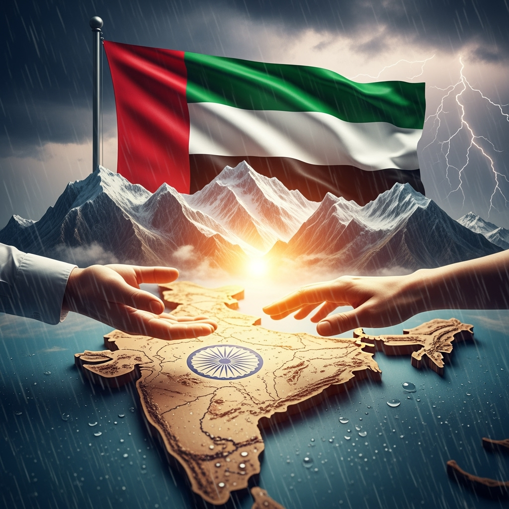 Illustration for: UAE Offers Support to India Amid Himalayan Rain Disaster