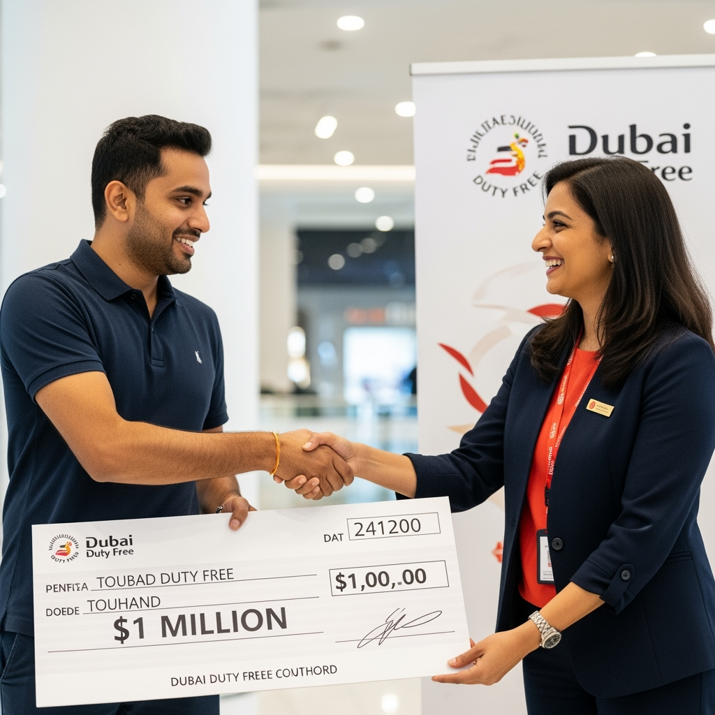 Illustration for: Indian Expat Wins $1M in Dubai Duty Free Draw