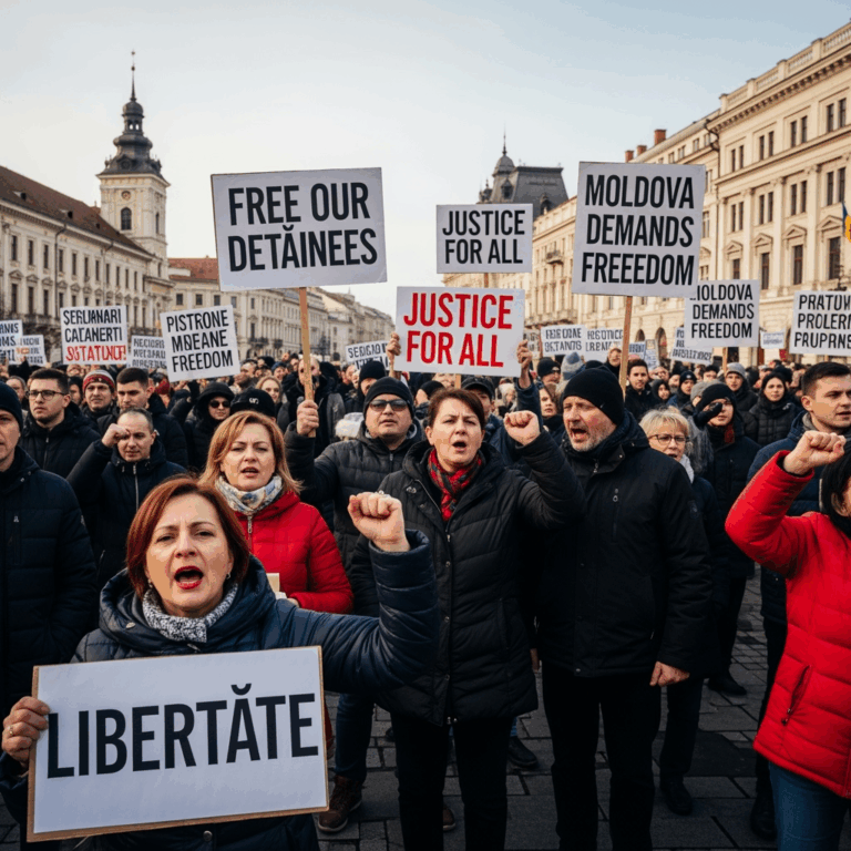Illustration for: Protests in Moldova Demand Release of Detainees