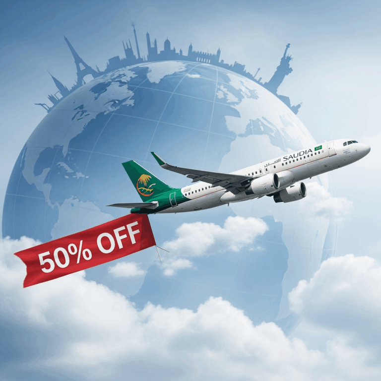 Illustration for: Saudia Offers 50% Off on International Flights