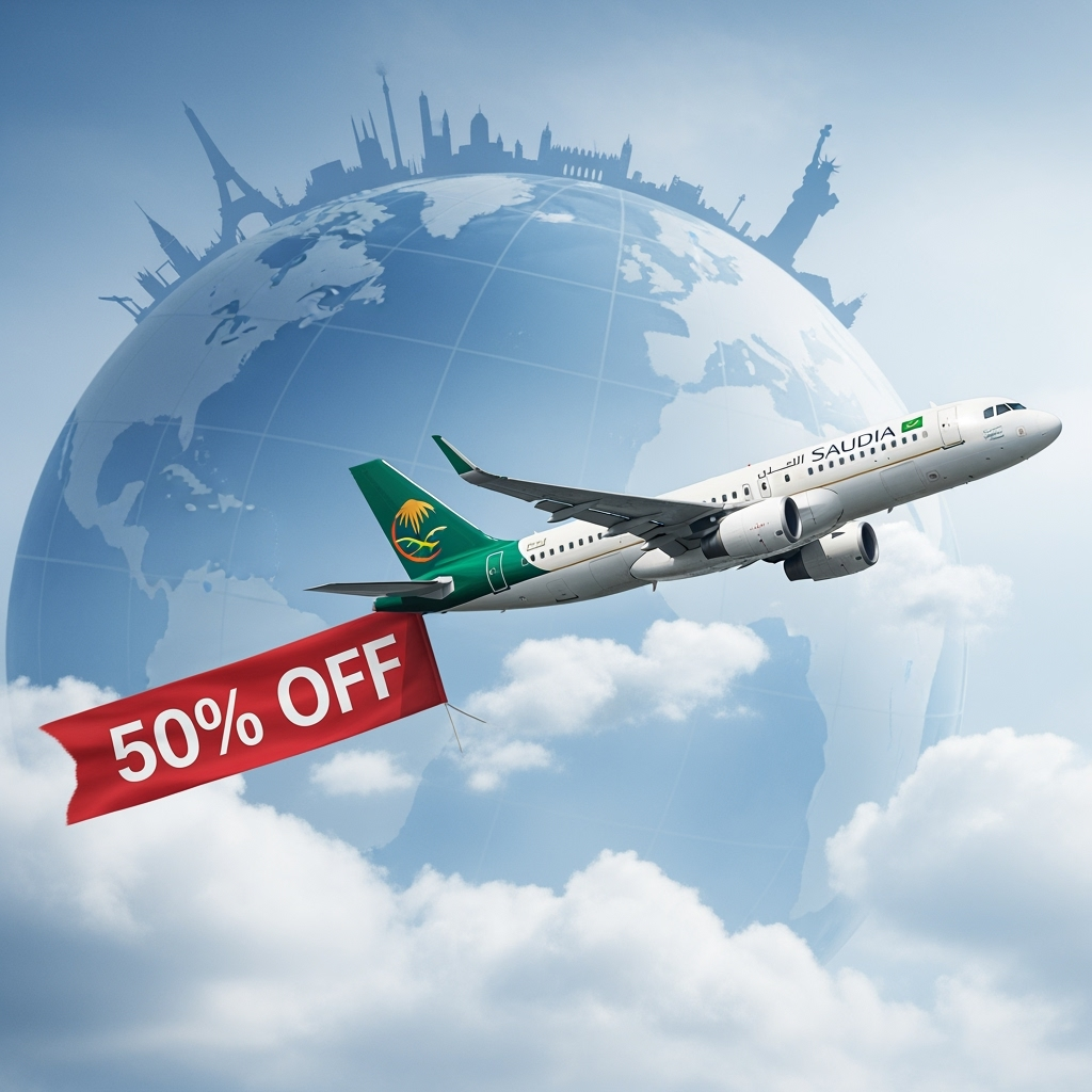 Illustration for: Saudia Offers 50% Off on International Flights