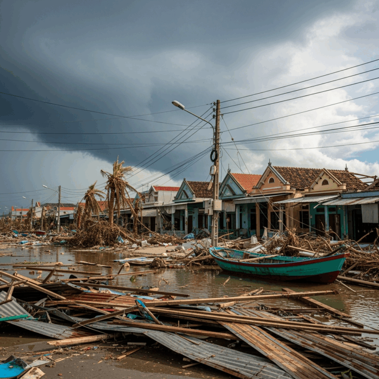 Illustration for: Hurricane Causes Destruction Across Vietnam and Thailand