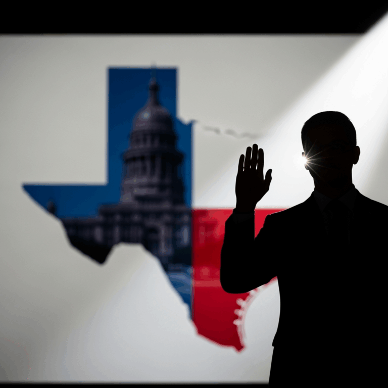 Illustration for: Controversial Pledge by Gomez in Texas