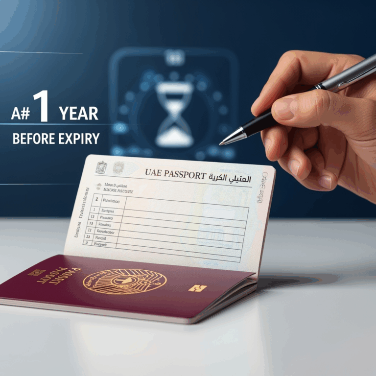 Illustration for: تجديد جواز سفر الإمارات قبل عام من انتهاء الصلاحية