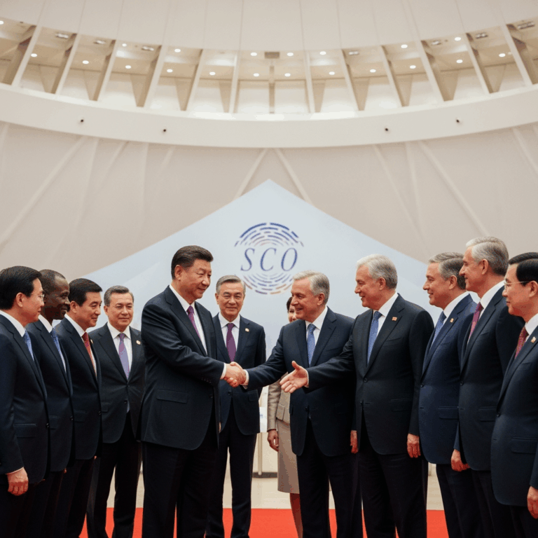Illustration for: Xi Jinping to Meet Global Leaders at SCO Summit