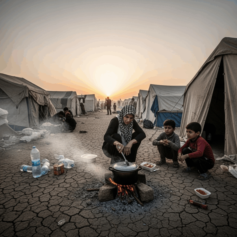 Illustration for: Hunger and Humanitarian Crisis in Gaza