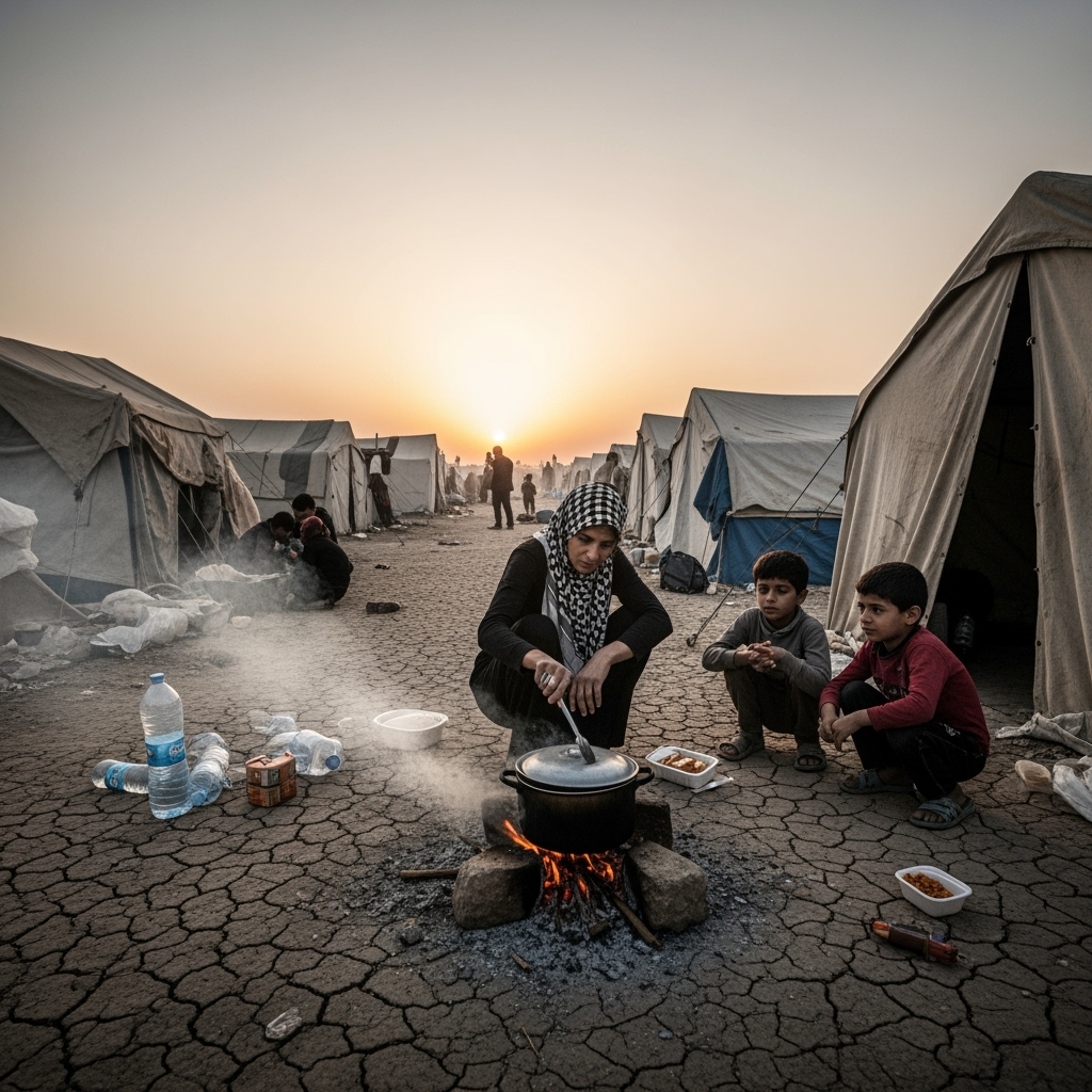 Illustration for: Hunger and Humanitarian Crisis in Gaza