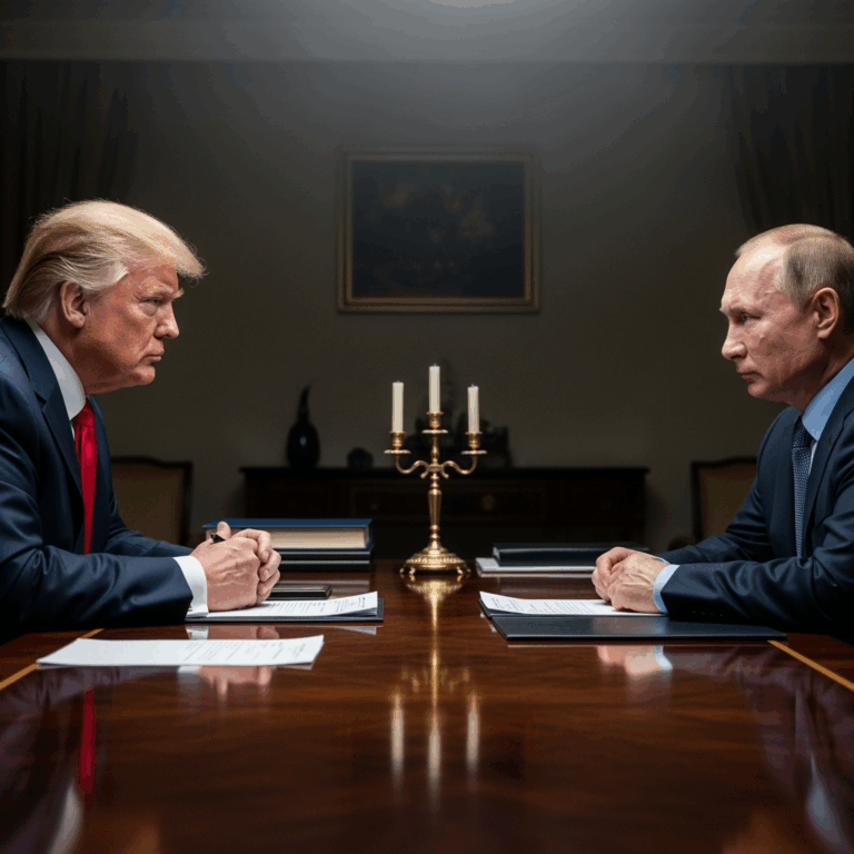 Illustration for: Trump and Putin Discuss Ukrainian Crisis