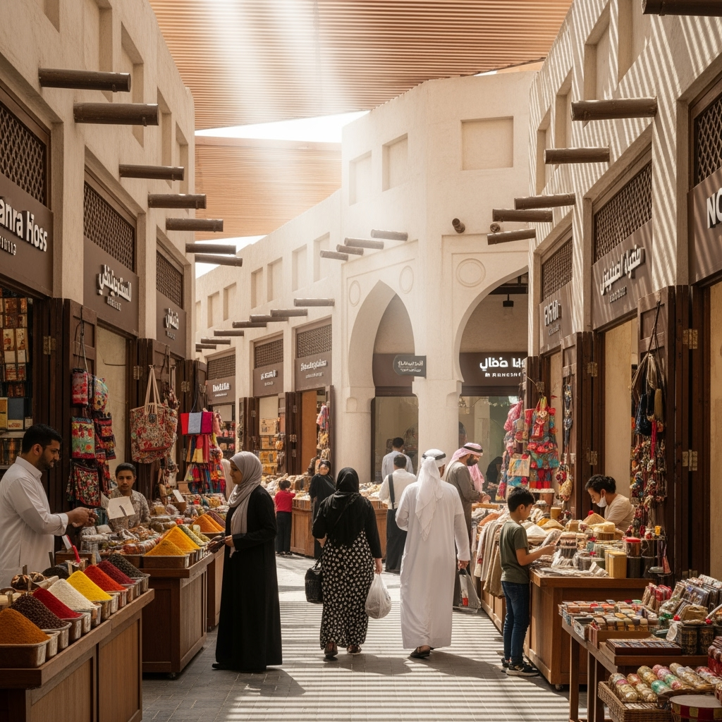 Illustration for: Explore Deira's Revitalized Heritage Markets