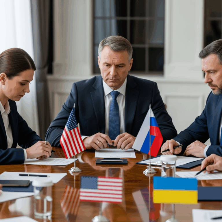 Illustration for: US, Russia, and Ukraine Discuss Peace Talks