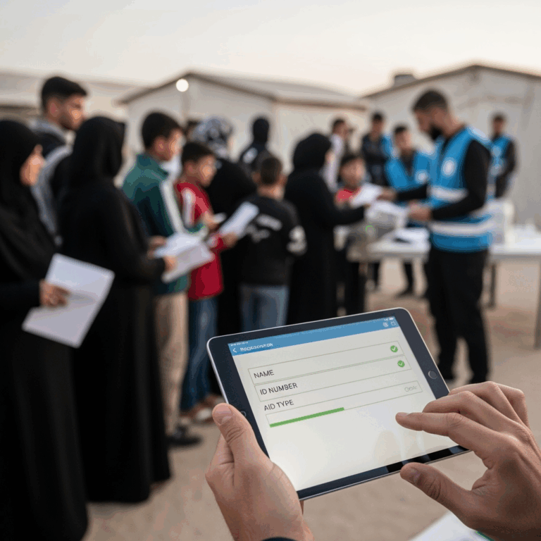 Illustration for: Gaza Aid: Digital Registration Enhances Support