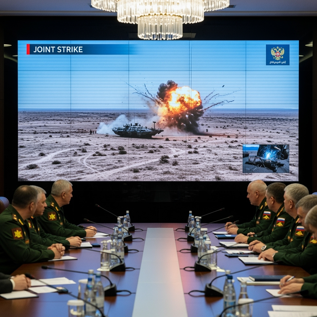 Illustration for: Russian Ministry Shows Joint Strike Footage
