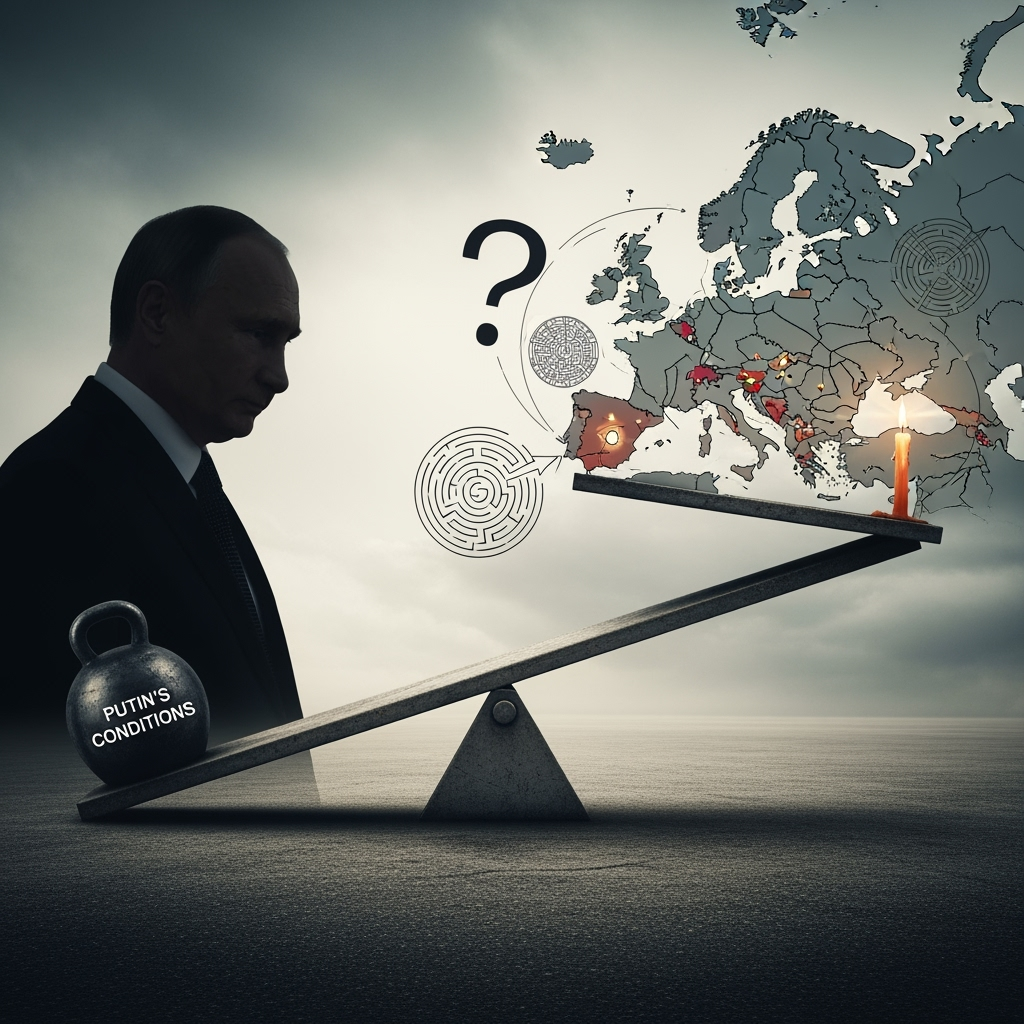Illustration for: Putin's Conditions and Europe’s Dilemma
