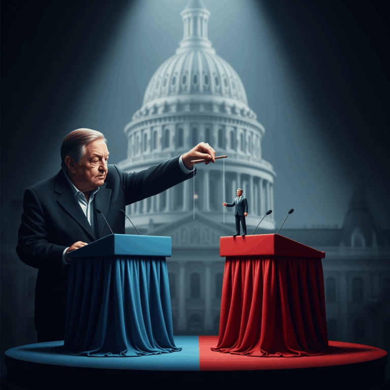 Illustration for: Soros Support Fuels Debate on Crime and Politics