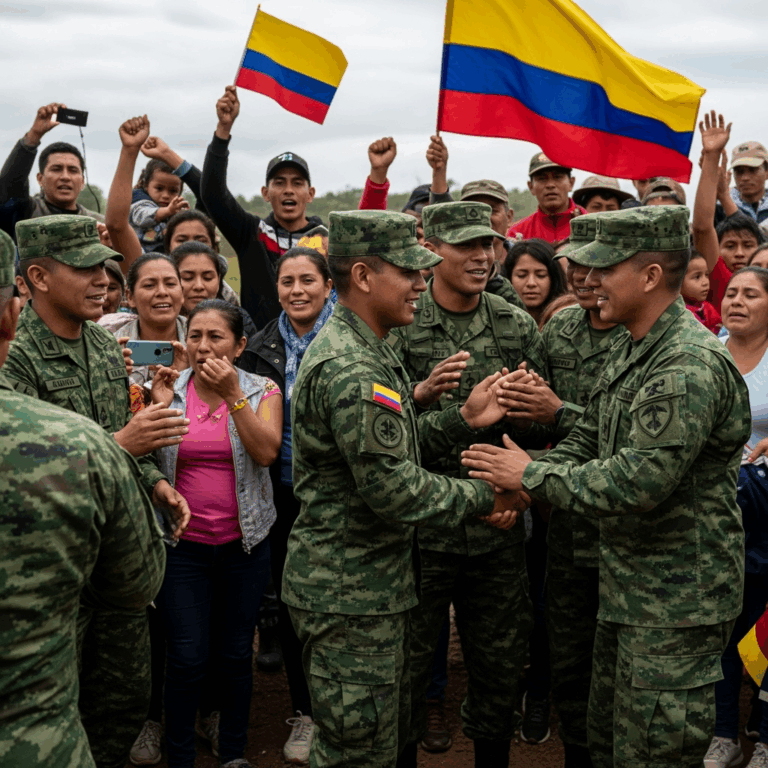 Illustration for: 33 Colombian Soldiers Freed After Captivity