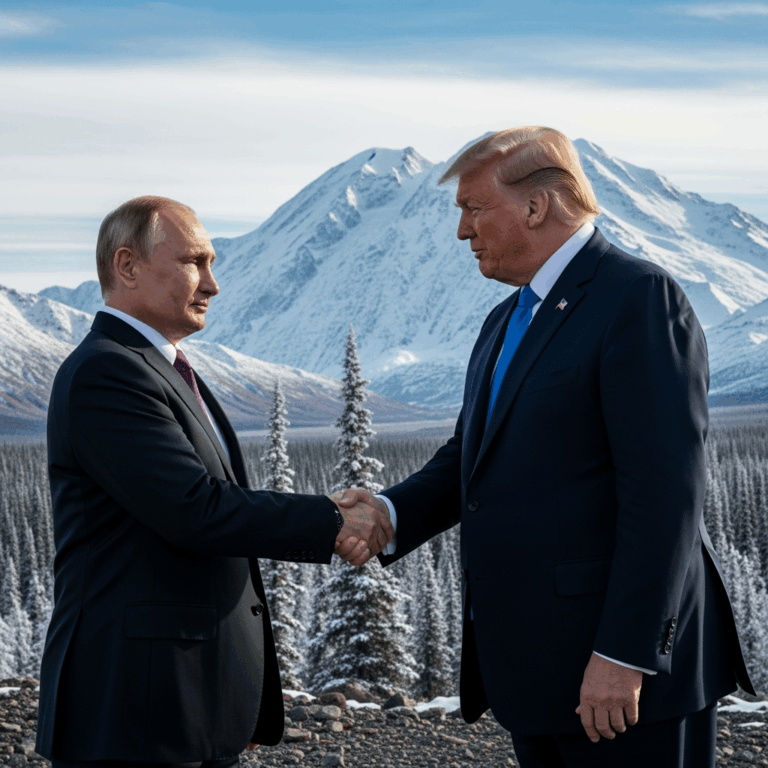 Illustration for: Putin and Trump Summit in Alaska