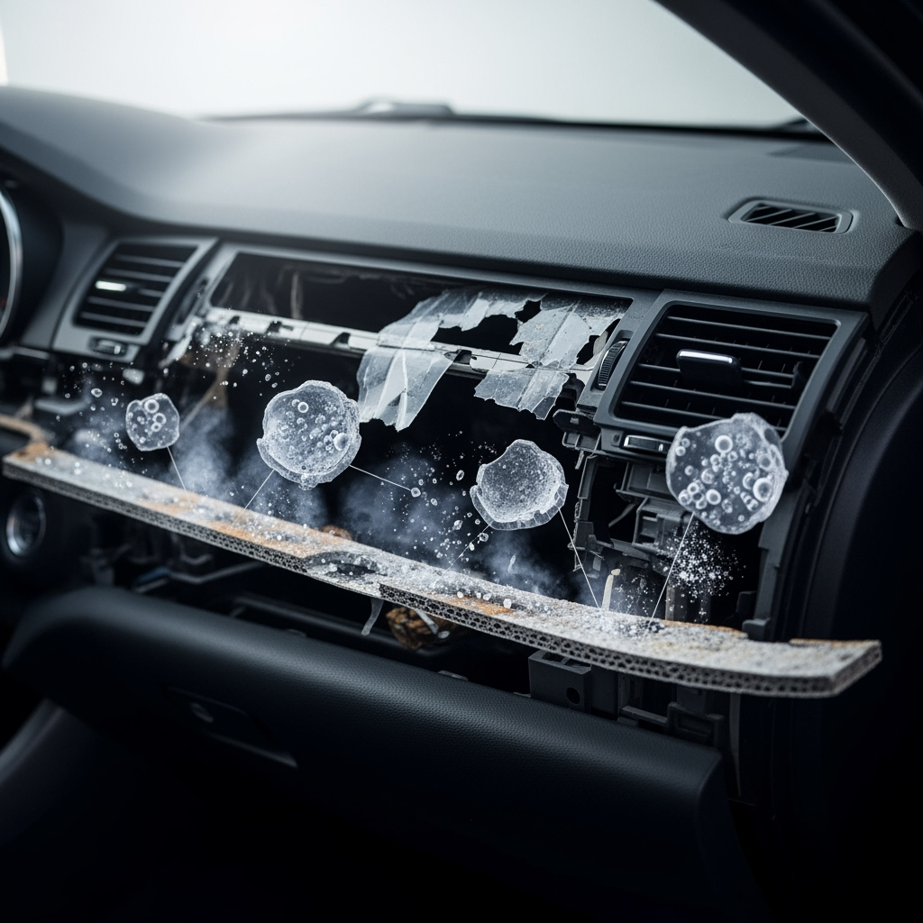 Illustration for: Plastic Breakdown in Cars: Health Risks