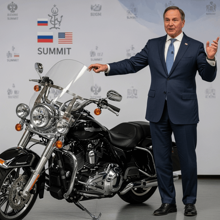 Illustration for: Mark Warren Praises Motorcycle Amidst Russian-US Summit