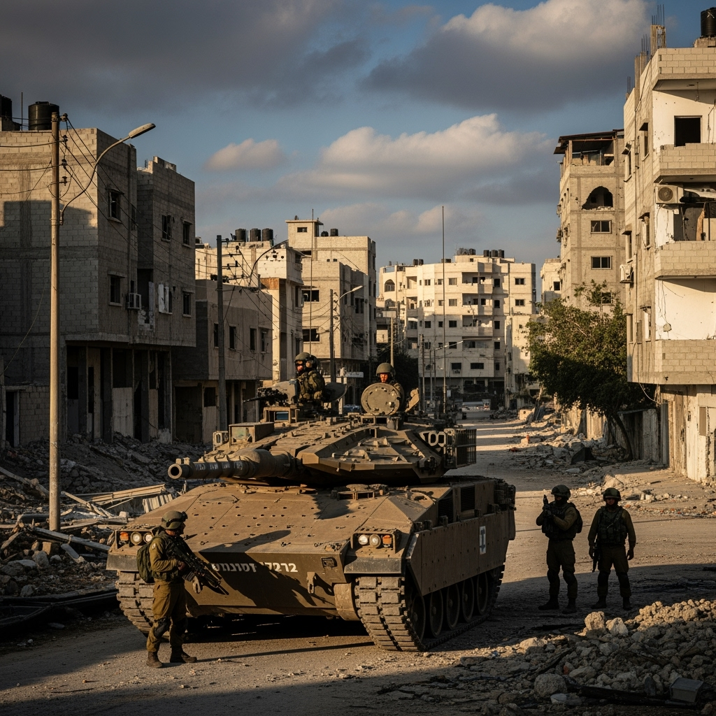 Illustration for: Israeli Military Declares Gaza City Combat Zone