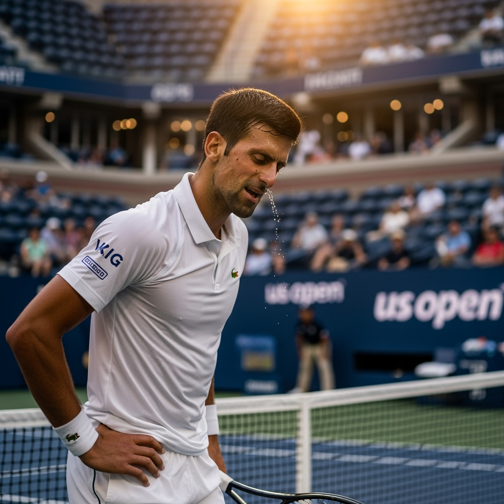 Illustration for: Djokovic Battles Fitness in US Open Victory